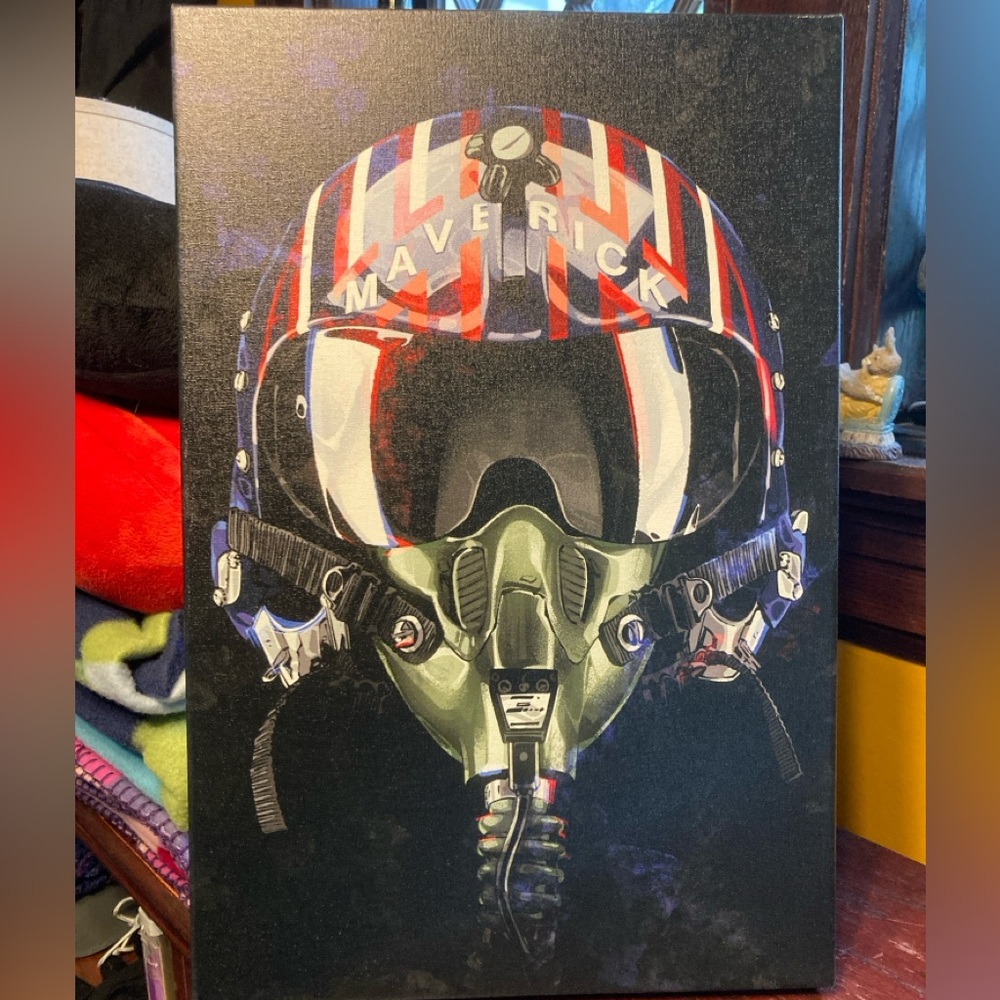 Maverick Pilot Helmet Canvas Art